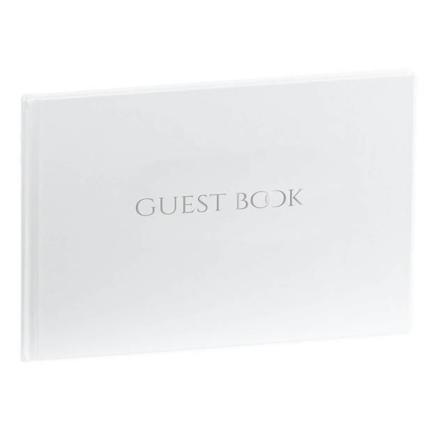 SecaDesign Gastenboek - GUEST BOOK - A4 formaat - wit / zilver - receptieboek bruiloft