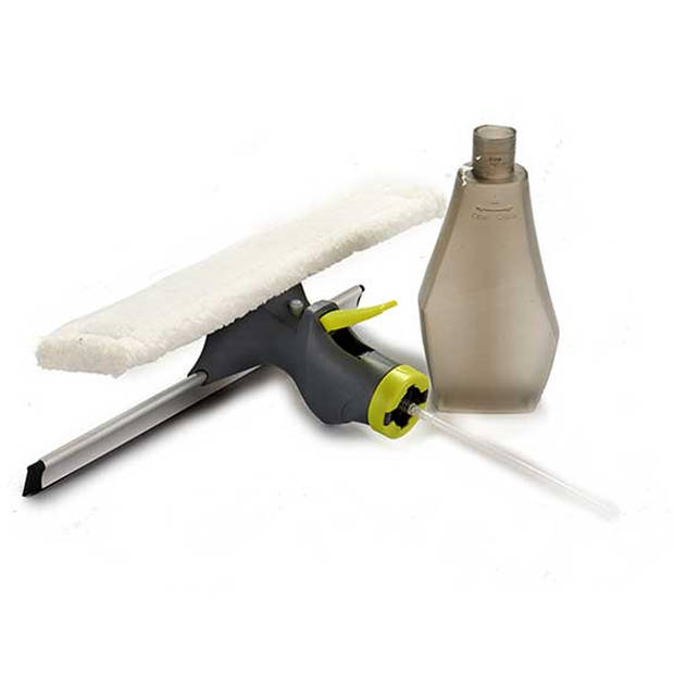 Berilo Raam wassen spray met spons en trekker multi tool - glas - 26 x 27 cm - schoonmaken - Raamwissers