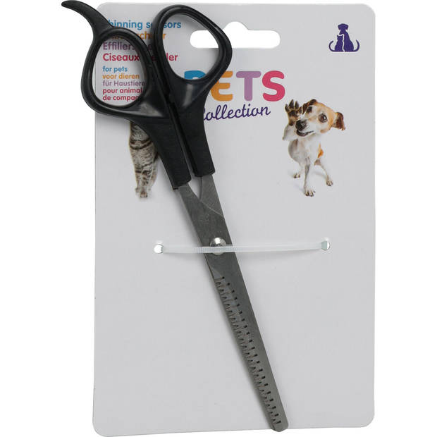 Pets Collection huisdieren knipschaar - vacht uitdunnen - rvs/kunststof - katten/honden - 18 cm - Keukenscharen