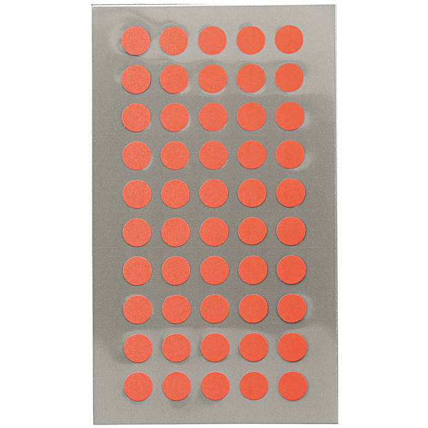 Hobby stickers - 200x stuks - D8 mm - neon oranje ronde stickers - Kantoor stickers - Scrapbook - Stickers