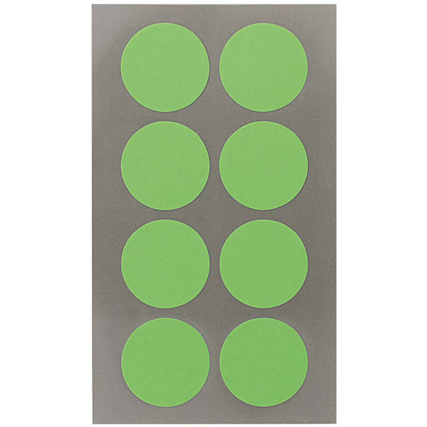 Hobby stickers - 32x stuks - D25 mm - neon groen ronde stickers - Kantoor stickers - Scrapbook - Stickers