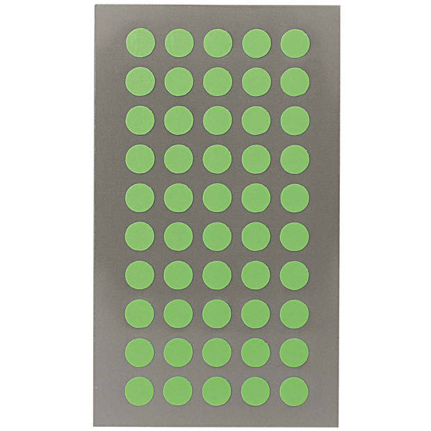 Hobby stickers - 200x stuks - D8 mm - neon groen ronde stickers - Kantoor stickers - Scrapbook - Stickers