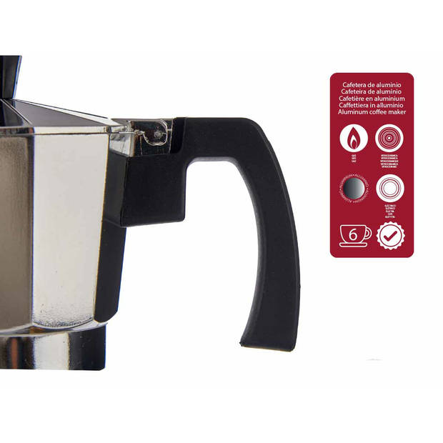 Kinvara Percolator Italiaans koffiezetter - Aluminium - zilver - 300 ml - Koffiezetter - Percolators