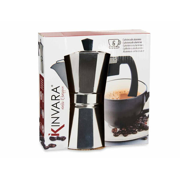 Kinvara Percolator Italiaans koffiezetter - Aluminium - zilver - 300 ml - Koffiezetter - Percolators