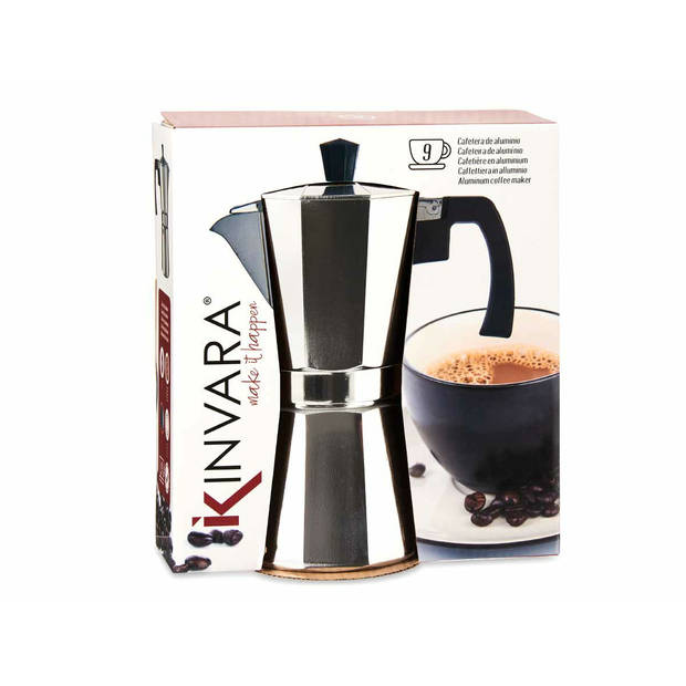 Kinvara Percolator Italiaans koffiezetter - Aluminium - zilver - 450 ml - Koffiezetter - Percolators