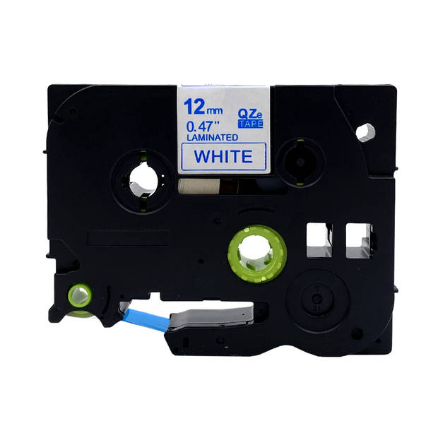 DULA label tape - Compatible met Brother P-Touch Tze-233 - 10 stuks - Blauw op wit - 12mm x 8m