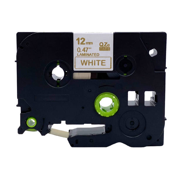 DULA Brother Compatible label tape- Tze-234 - 5 cassettes - Brother P-Touch - Goud op wit - 12mm x 8m