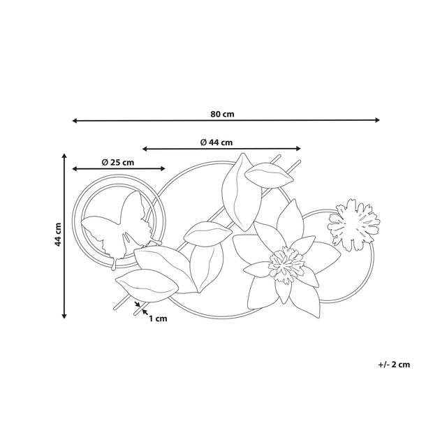 Beliani THORIUM - Wanddecoratie-Multicolor-IJzer