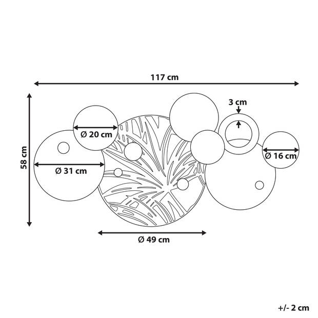 Beliani KRYPTON - Wanddecoratie-Multicolor-IJzer