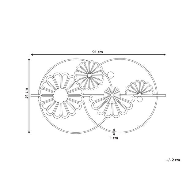 Beliani PROMETHIUM - Wanddecoratie-Goud-IJzer