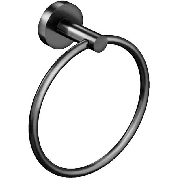 Handdoekring - Leoni Rimbo - 16cm - Rond - PVD - Gunmetal Grijs