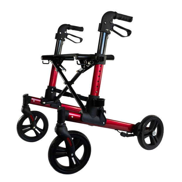 Rollator Riva (6,6 kg) - Dubbel opvouwbaar - Weggewerkte remkabels - Lichtgewicht - Lekvrije banden