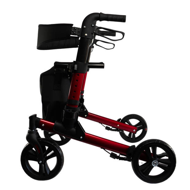 Rollator Riva (6,6 kg) - Dubbel opvouwbaar - Weggewerkte remkabels - Lichtgewicht - Lekvrije banden