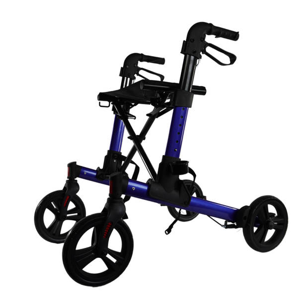 Rollator Riva (6,6 kg) - Dubbel opvouwbaar - Weggewerkte remkabels - Lichtgewicht - Lekvrije banden