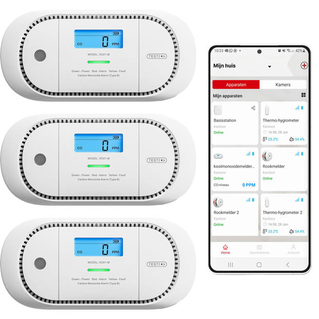 X-Sense XC01-M Koolmonoxidemelder - Link+ Pro 3-pack
