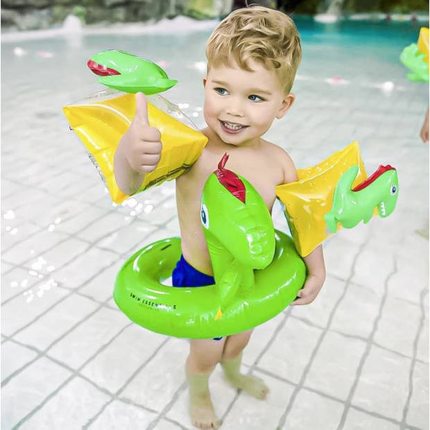 Swim Essentials Splitring zwemband Dinosaurus opblaasbaar