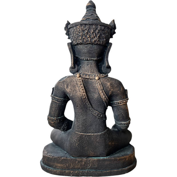 Rattanakosin Boeddha Beeld - bronskleurig/grijs/groen - 20 x 15 x 32 cm