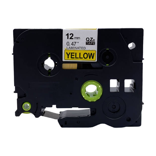 DULA label tape - Compatible met Brother P-Touch Tze-631 - 1 stuk - Zwart op geel - 12mm x 8m