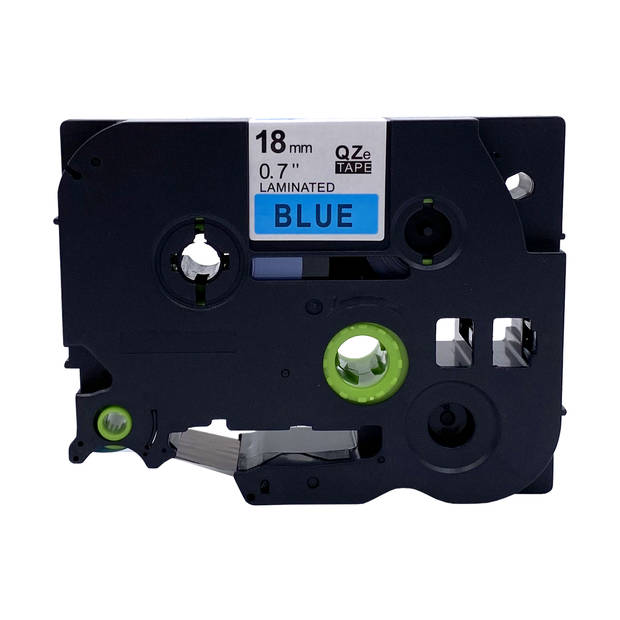 DULA label tape - Compatible met Brother P-Touch Tze-541 - 5 stuks - Zwart op blauw - 18mm x 8m