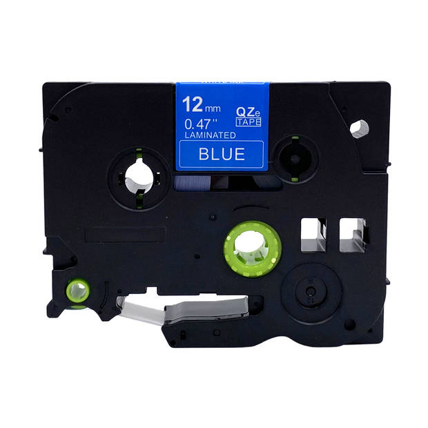 DULA label tape - Compatible met Brother P-Touch Tze-535 - 3 stuks - Wit op blauw - 12mm x 8m