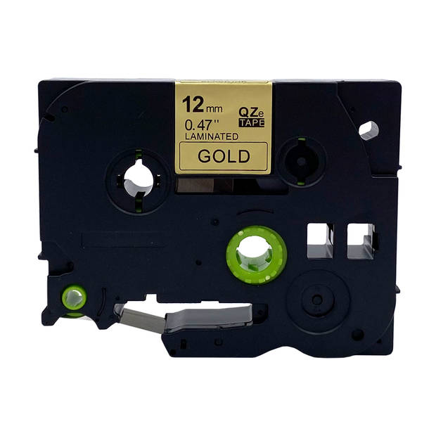 DULA label tape - Compatible met Brother P-Touch Tze-831 - 5 stuks - Zwart op goud - 12mm x 8m