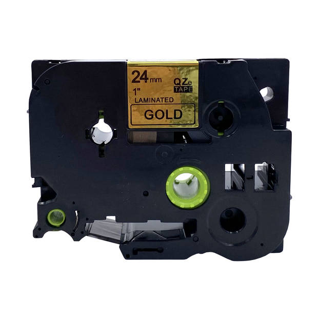 DULA label tape - Compatible met Brother P-Touch Tze-851 - 1 stuk - Zwart op goud - 24mm x 8m