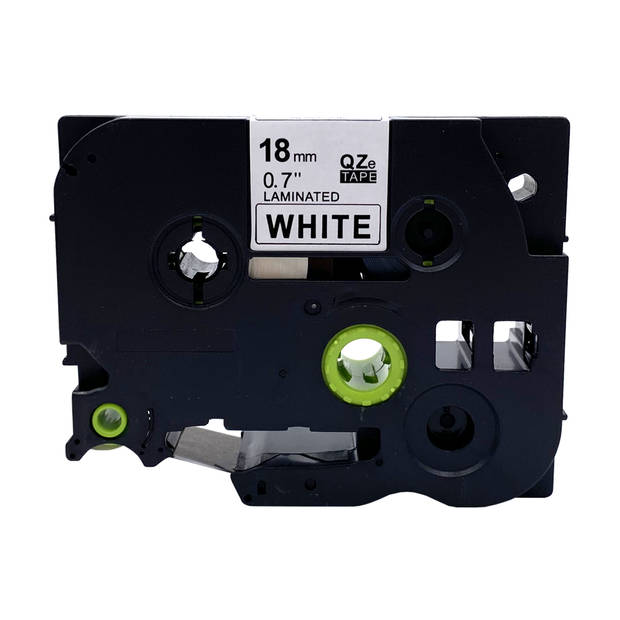 DULA label tape - Compatible met Brother P-Touch Tze-241 - 3 stuks - Zwart op wit - 18mm x 8m