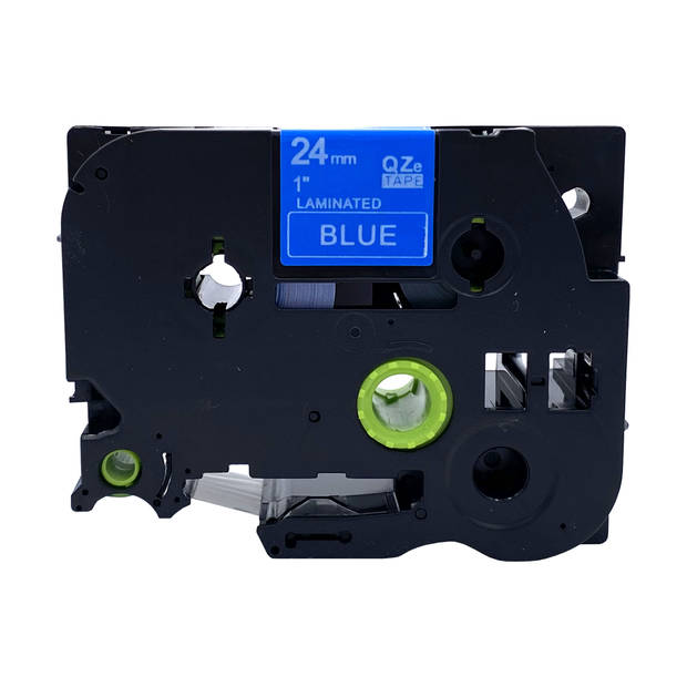 DULA label tape - Compatible met Brother P-Touch Tze-555 - 5 stuks - Wit op blauw - 24mm x 8m