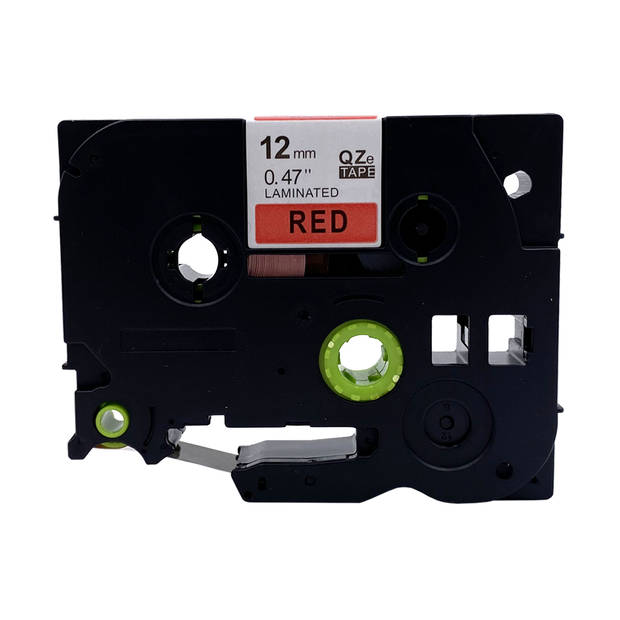 DULA label tape - Compatible met Brother P-Touch Tze-431 - 10 stuks - Zwart op rood - 12mm x 8m