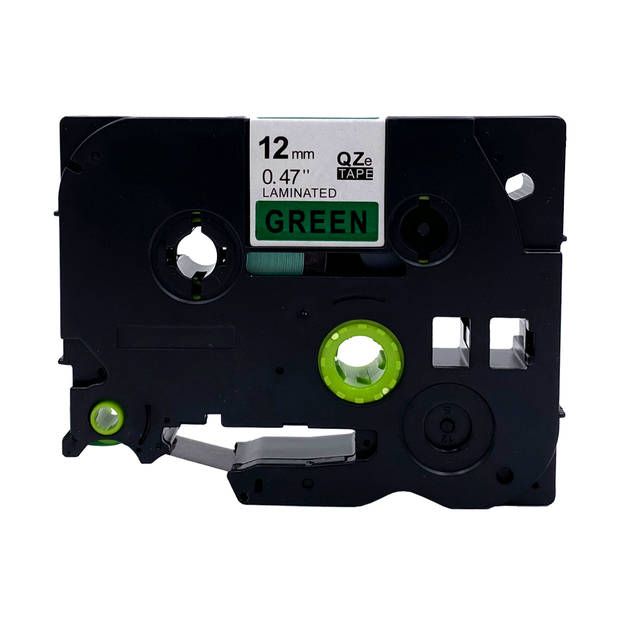 DULA label tape - Compatible met Brother P-Touch Tze-731 - 1 stuk - Zwart op groen - 12mm x 8m