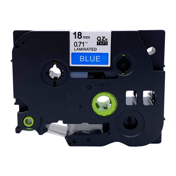 DULA label tape - Compatible met Brother P-Touch Tze-545 - 5 stuks - Wit op blauw - 18mm x 8m