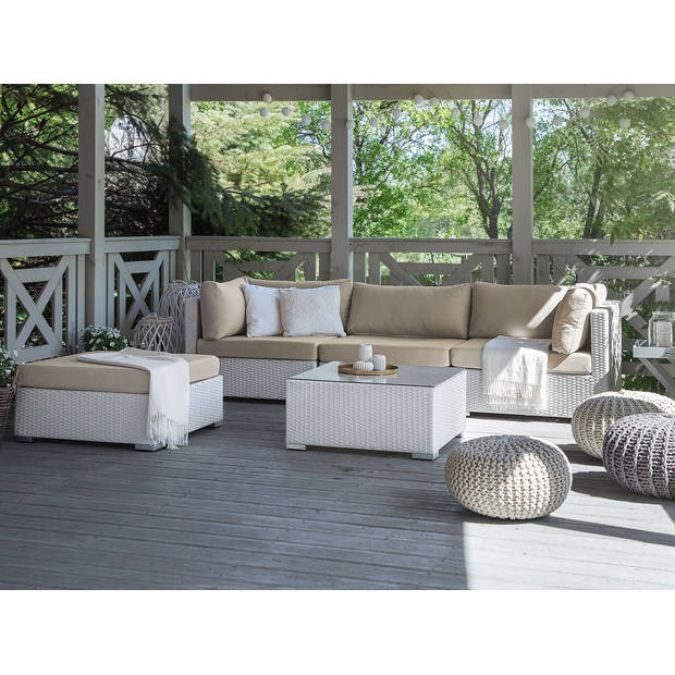 Beliani SANO - Loungeset-Wit-PE rotan