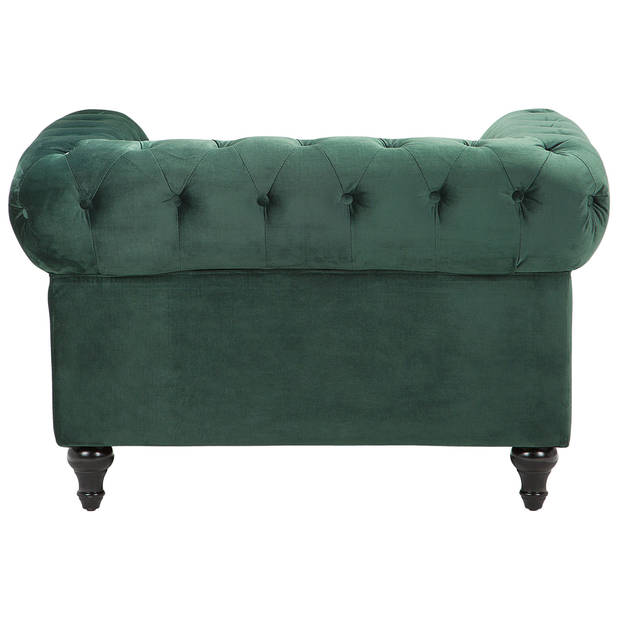 Beliani CHESTERFIELD - Fauteuil-Groen-Fluweel