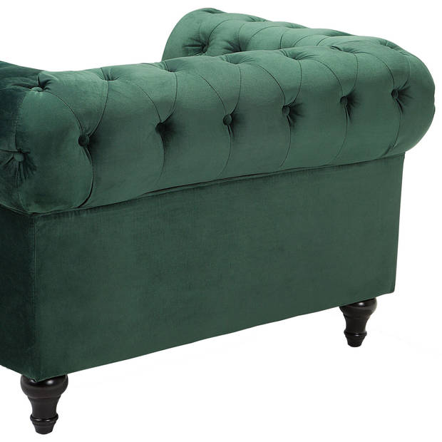 Beliani CHESTERFIELD - Fauteuil-Groen-Fluweel