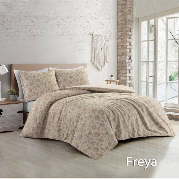 Papillon Freya Dekbedovertrek - Eenpersoons - 140x200/220 - Beige