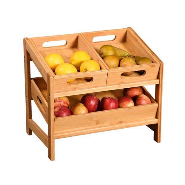 Kesper Keuken aanrecht etagiere - hout - opzet rekje - 39 x 26 x 35 cm - Keukenhulphouders