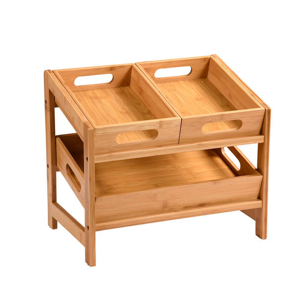 Kesper Keuken aanrecht etagiere - hout - opzet rekje - 39 x 26 x 35 cm - Keukenhulphouders