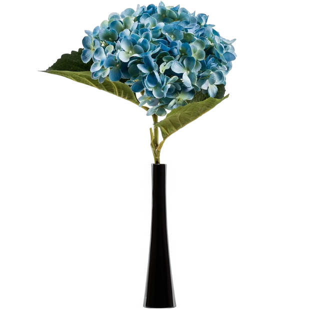 Emerald Kunstbloem hortensia tak - 5x - Annabelle - 52 cm - blauw - Kunst zijdebloem - Hydrangea - Kunsttakken