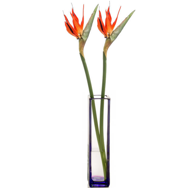 Emerald Kunstbloem Strelitzia - 3x - 85 cm - losse tak - kunst zijdebloem - Paradijsvogelplant - Kunsttakken