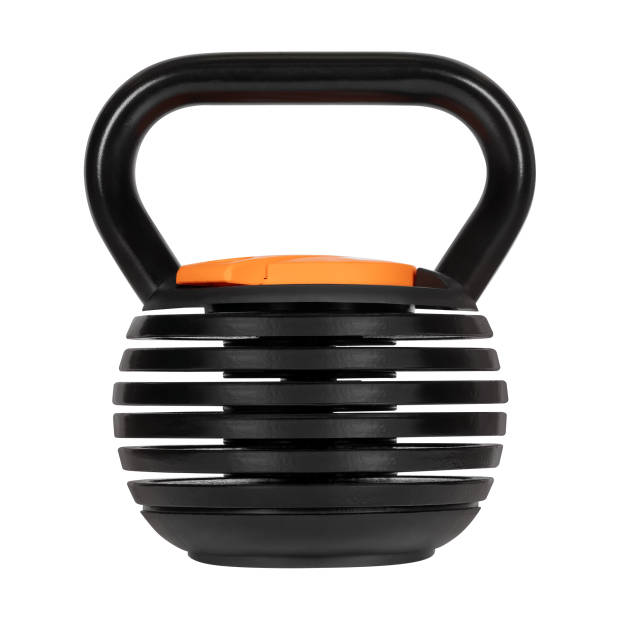 Rebel Active Verstelbare Gietijzeren Kettlebell 2,3 - 9 kg - Fitness Kettlebell - Krachttraining & Conditie - Zwart