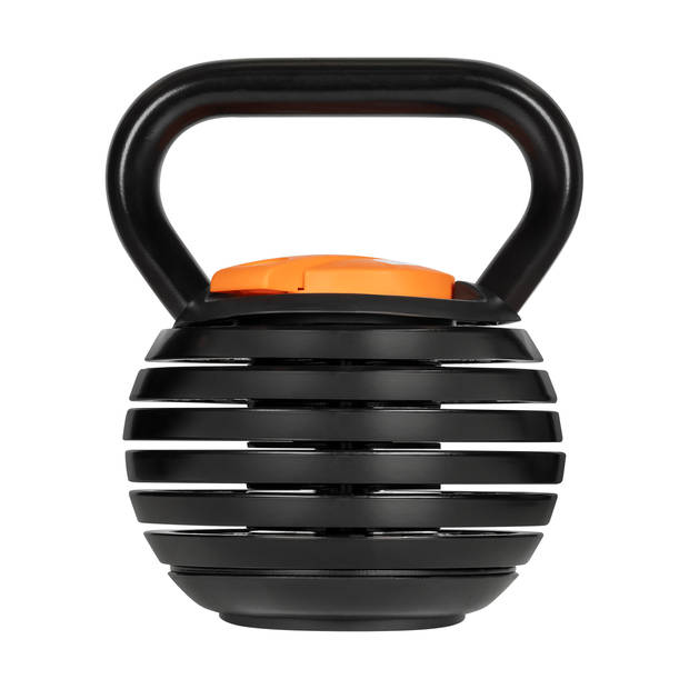 Rebel Active Verstelbare Gietijzeren Kettlebell 3,5 - 18 kg - Fitness Kettlebell - Krachttraining & Conditie - Zwart