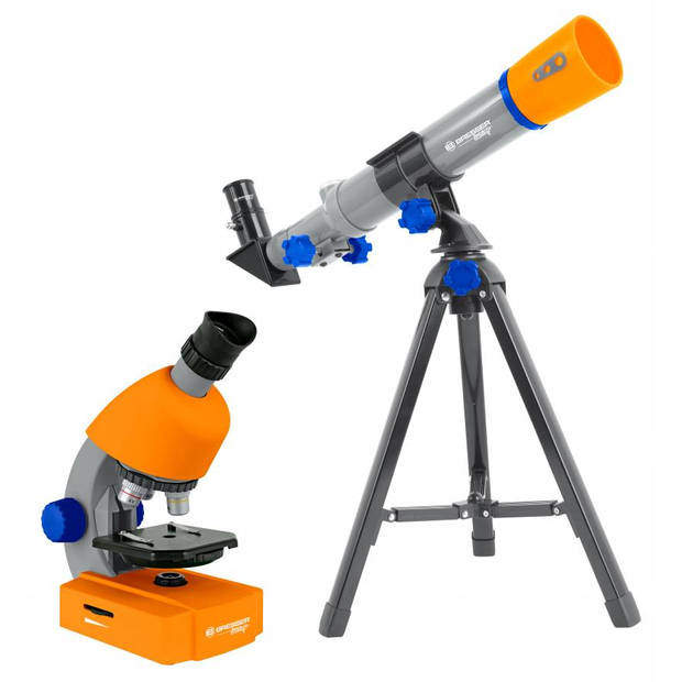 Bresser telescoop en microscoop junior 35 cm oranje