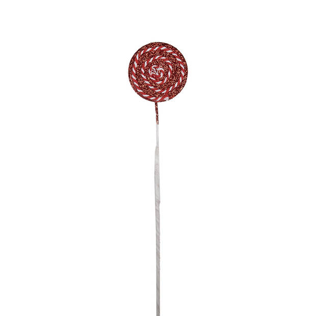 Clayre & Eef Kerstdecoratie Lolly 40 cm Rood Kunststof Rood