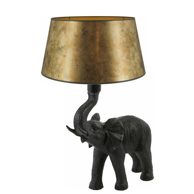 Olifant - Lampvoet - E27 - Matzwart - 37 x 14 x 40 cm