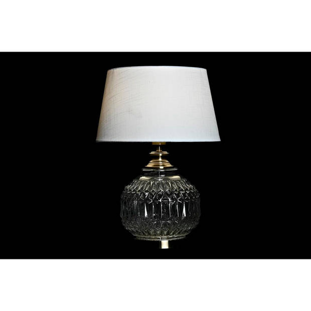 Bureaulamp Home ESPRIT Wit Beige Metaal Kristal 38 x 38 x 54 cm (2 Stuks)