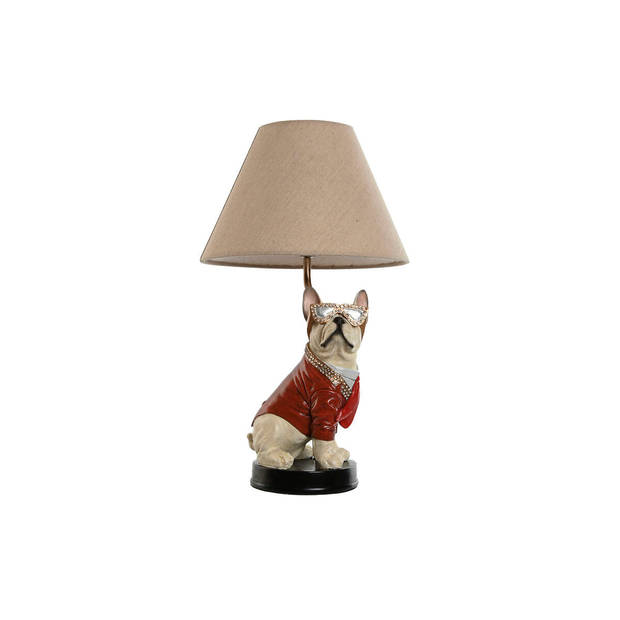 Bureaulamp Home ESPRIT Wit Rood Metaal Hars 50 W 220 V 26 x 26 x 46 cm