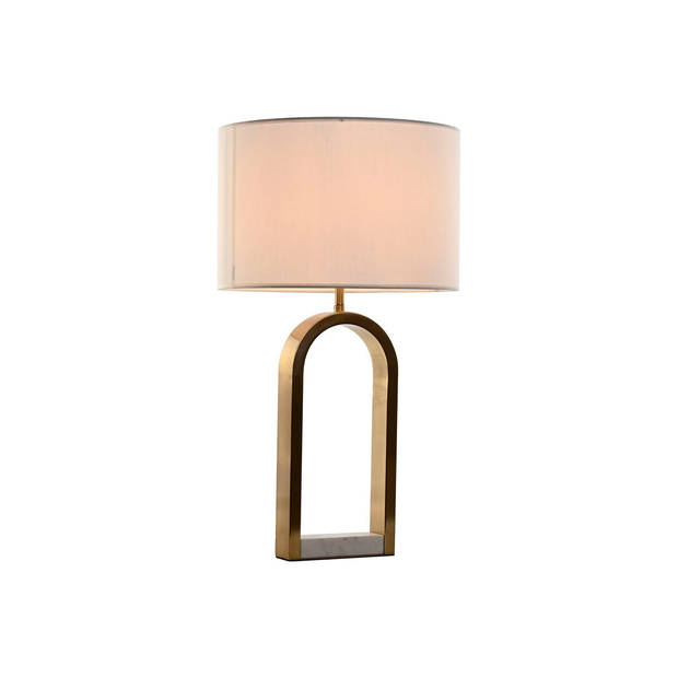 Bureaulamp Home ESPRIT Wit Gouden Marmer Ijzer 50 W 220 V 38 x 38 x 70 cm