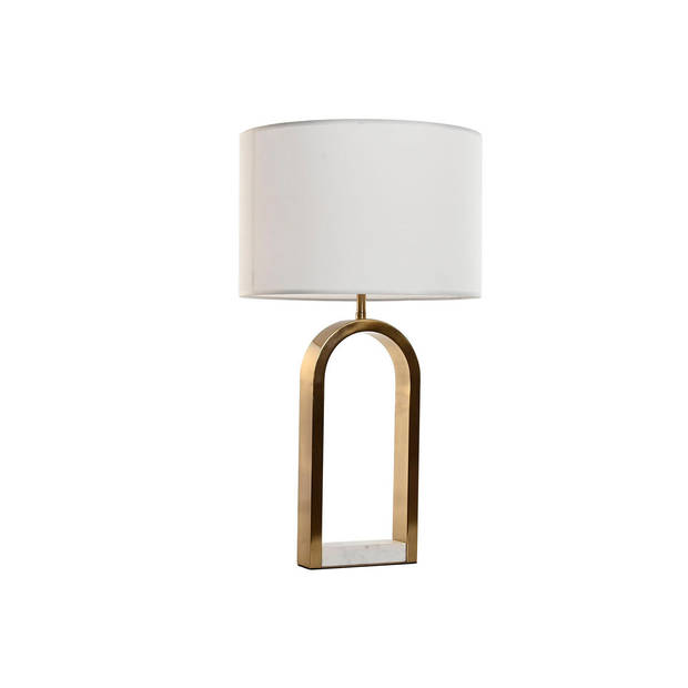 Bureaulamp Home ESPRIT Wit Gouden Marmer Ijzer 50 W 220 V 38 x 38 x 70 cm