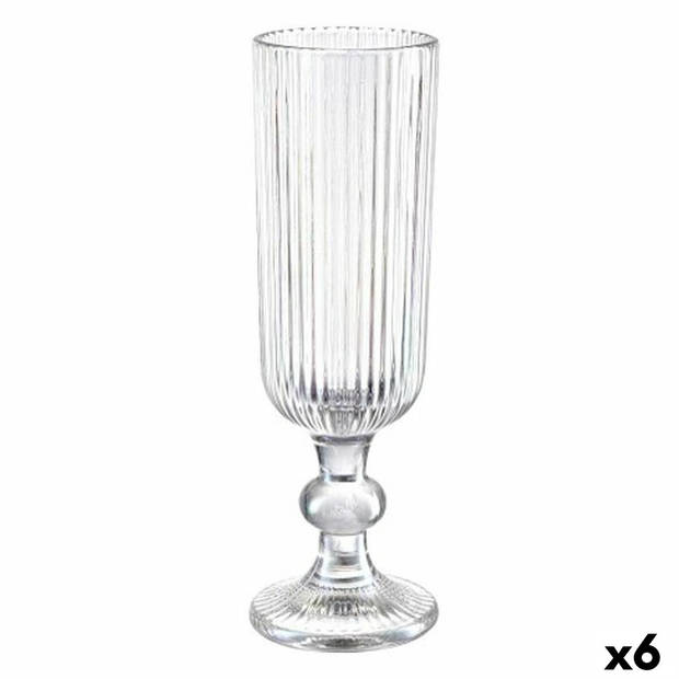 Champagneglas Strepen Transparant Glas 160 ml (6 Stuks)