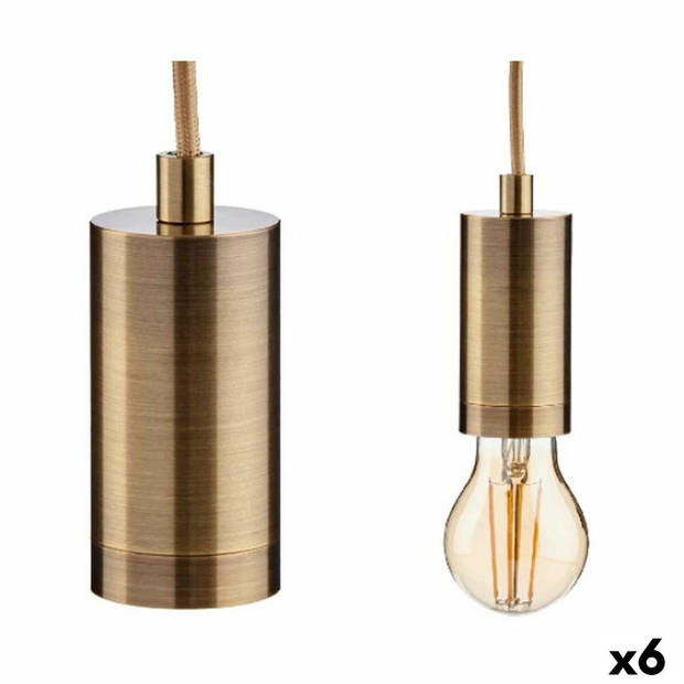 Plafondlamp Gouden Metaal 60 W 11,5 x 12 x 11,5 cm (6 Stuks)